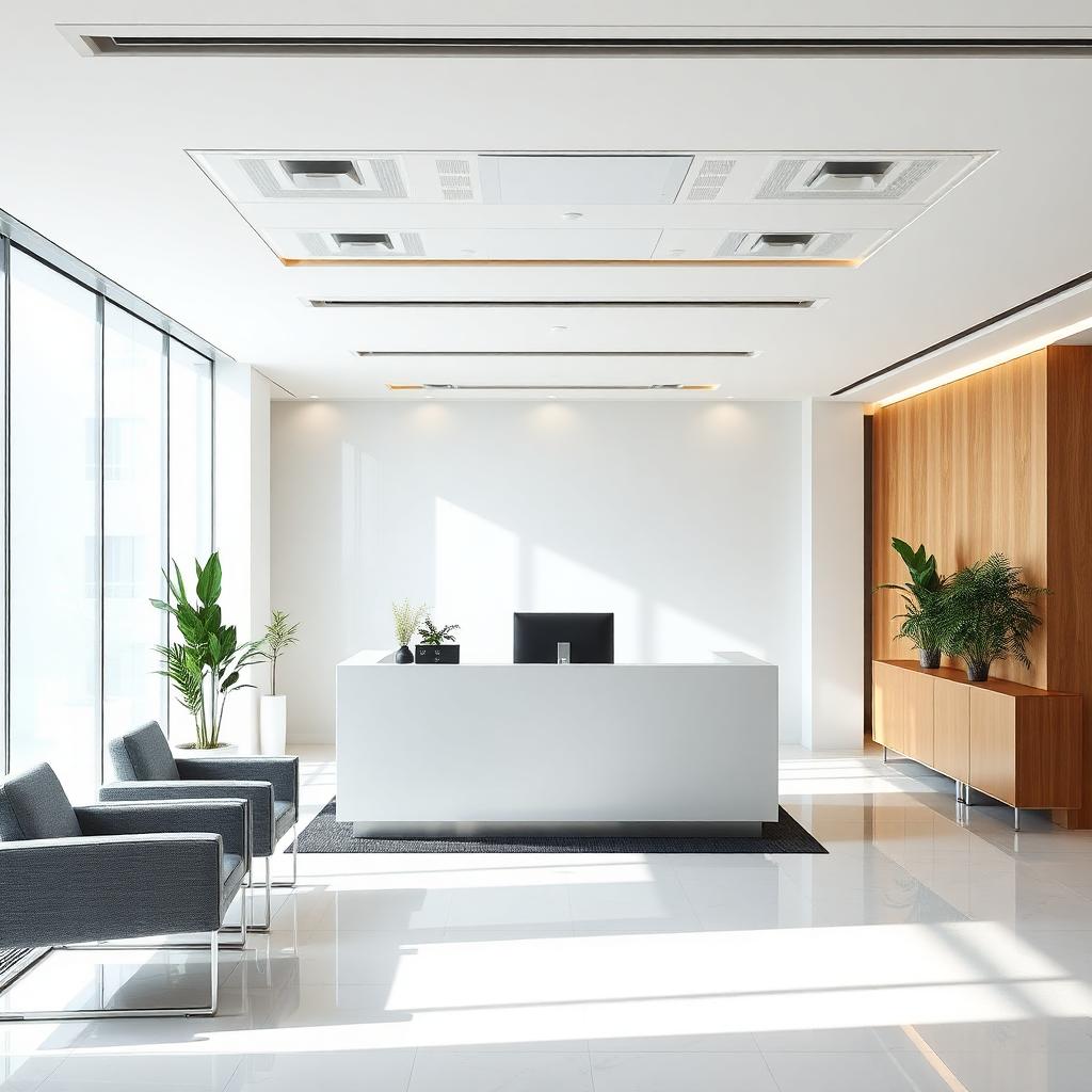 Clean modern office reception